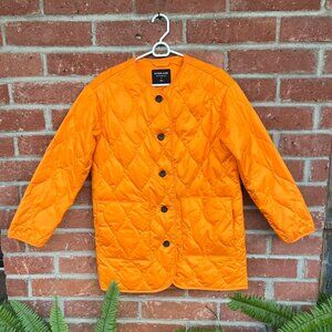Everlane Renew orange quilted midweight jacket S